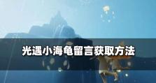 《光遇》小海龟纸船获取指南（轻松获得小海龟纸船，让你的旅程更加精彩！）
